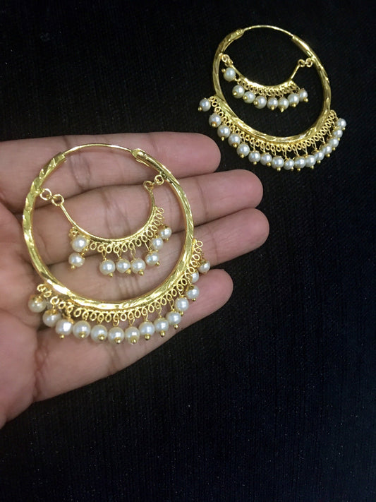 Ysora Bond Korean Oval Pearl Hoop & Stud Earrings