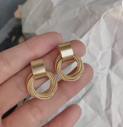 Ysora bond Korean Stylish Lightweight Golden Plated Round Hoop Earrings for Women and Girls