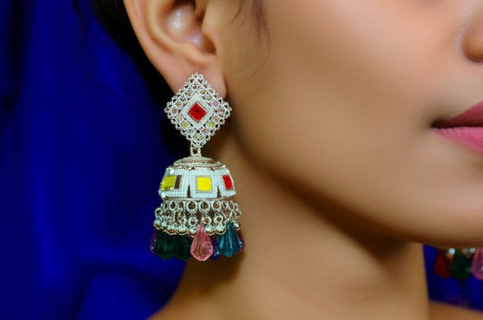 Ysora Bond Traditional Kundan Stone Jhumka Earrings