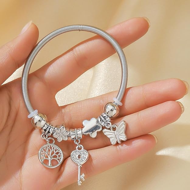 Ysora Bond Silver Crown Charm Bracelet – 1 Pc