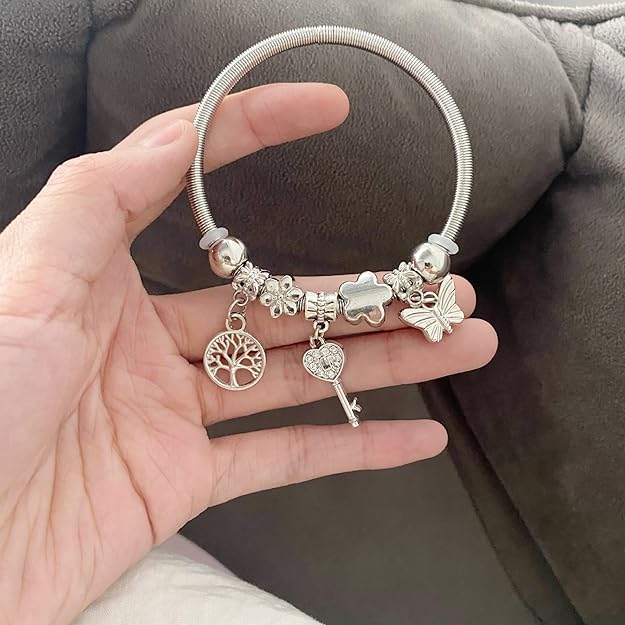 Ysora Bond Silver Crown Charm Bracelet – 1 Pc