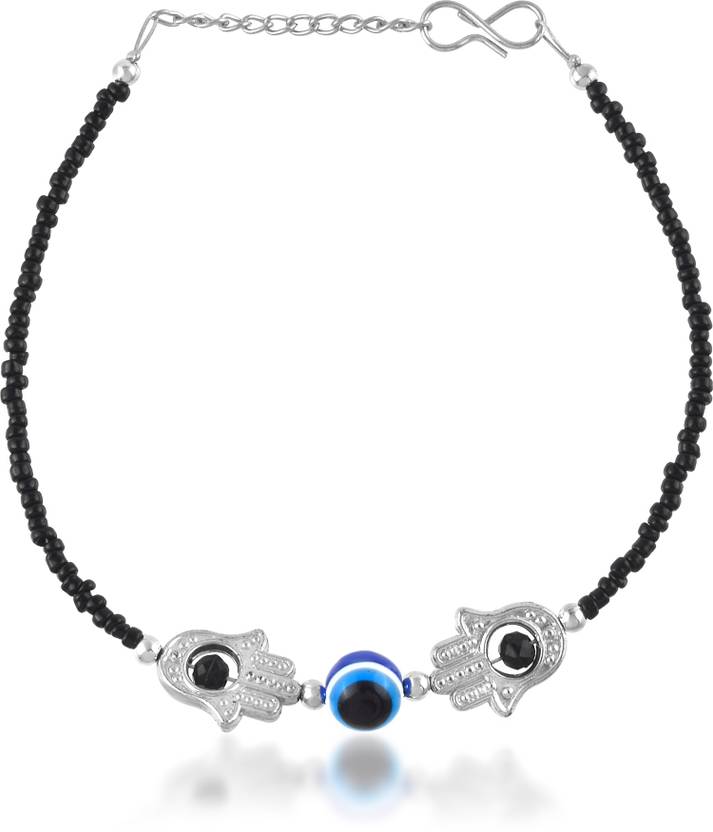 Ysora Bond Pack of 2 Black Beads Evil Eye Nazariya Anklet / Bracelet