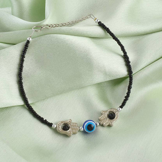 Ysora Bond Pack of 2 Black Beads Evil Eye Nazariya Anklet / Bracelet
