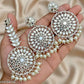 Ysora Bond Pearl Polki Kundan Jhumka & Maangtika Combo For Women's & Girls