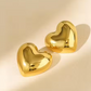 Ysora bond Minimal Korean Style's Love Heart Gold-Plated Stud Earrings for Women and Girls