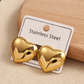 Ysora bond Minimal Korean Style's Love Heart Gold-Plated Stud Earrings for Women and Girls