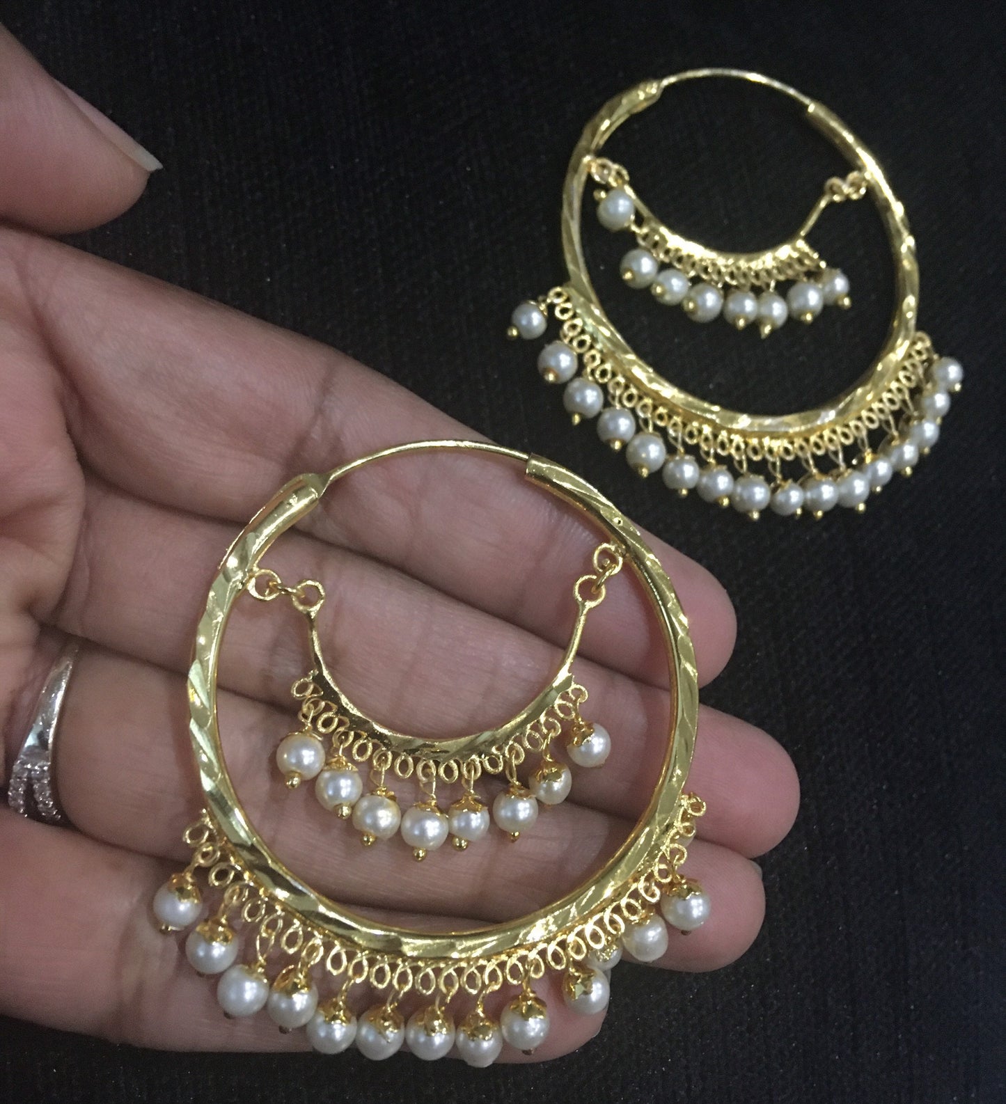 Ysora Bond Korean Oval Pearl Hoop & Stud Earrings