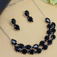 Ysora Bond Double Layer Black AD Crystal Necklace Set