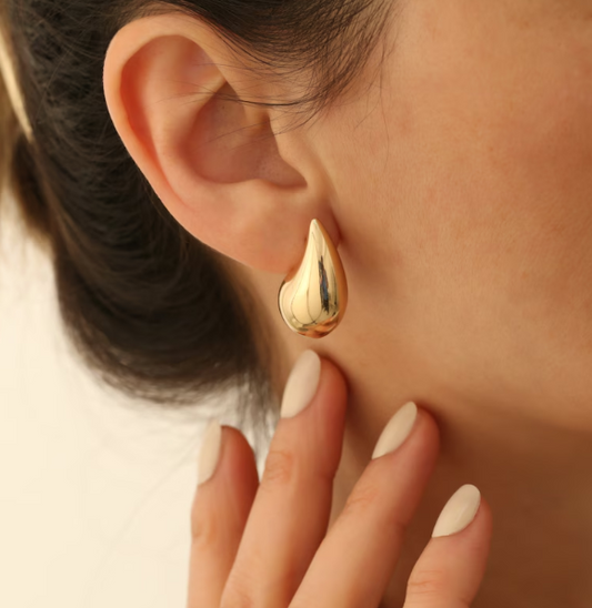 Ysora bond Korean Stylish Lightweight Gold-Plated Statement Waterdrop Teardrop Stud Earrings for Women and Girls