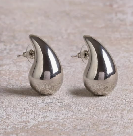 Ysora bond Korean Stylish Trendy Lightweight Silver-Plated Waterdrop Teardrop Stud Earrings for Women and Girls