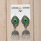 Ysora bond Ethnic Silver Aura Peacock Elegance Oxidized Jhumka’s for Girls and Women’s