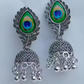 Ysora bond Ethnic Silver Aura Peacock Elegance Oxidized Jhumka’s for Girls and Women’s