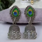 Ysora bond Ethnic Silver Aura Peacock Elegance Oxidized Jhumka’s for Girls and Women’s