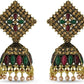 Ysora Bond Traditional Red & Green Stone Jhumka Combo (Pack of 2)