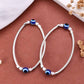 Ysora Bond Silver Blue Evil Eye Anklet with Black Beads