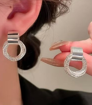 Ysora bond Combo Pack of 2 Stylish Golden & Silver Plated Round Hoop Earrings for Women and Girls